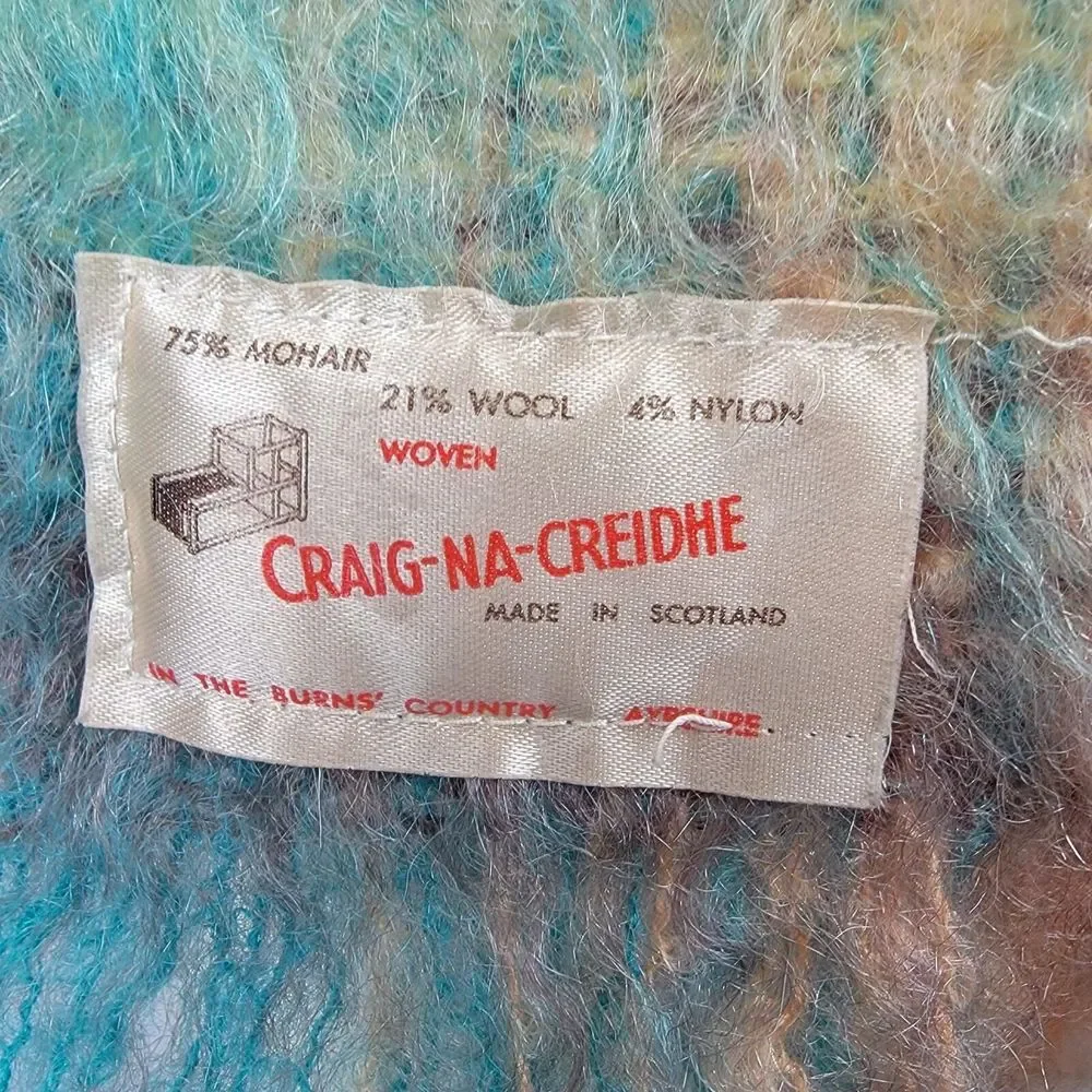 Vintage Craig Na Criedhe Scottish Mohair Blend Neck Wrap Designer Luxe S…‎